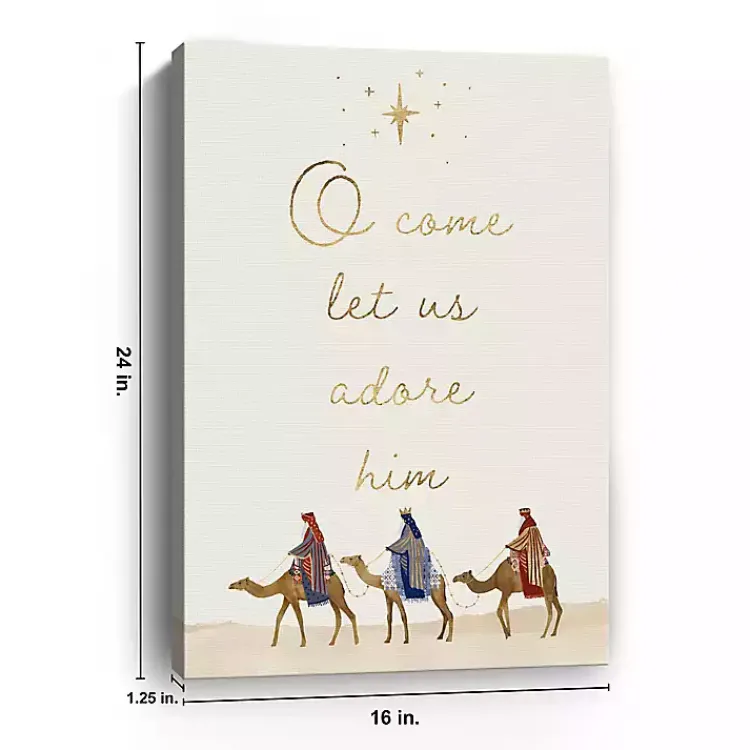Christmas Art & Wall Decor>Kirklands Home O' Come Let Us Adore Christmas Wall Plaque
