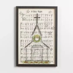 Christmas Art & Wall Decor>Kirklands Home O Holy Night Hymnal Framed Wall Plaque