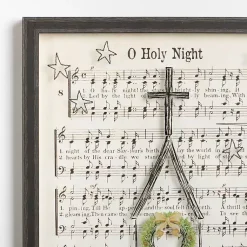 Christmas Art & Wall Decor>Kirklands Home O Holy Night Hymnal Framed Wall Plaque