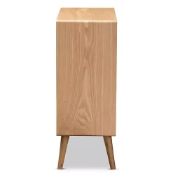 Kirklands Home Oak and Rattan 4-Drawer Chest Outlet
