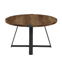 Kirklands Home Oak Urban Rustic Round Coffee Table Brown Discount