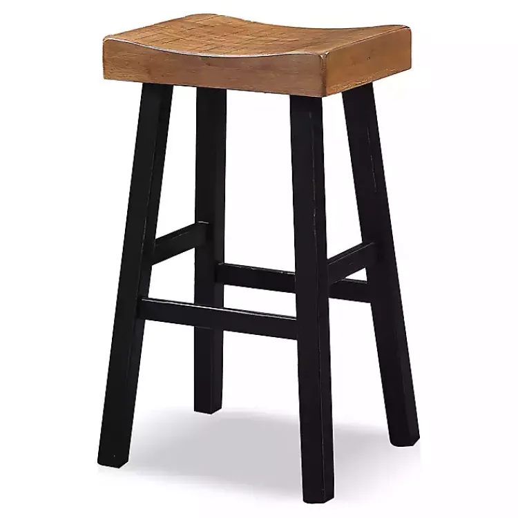 Kirklands Home Oak Wood Backless Cooper Bar Stools, Set of 2 Brown Hot