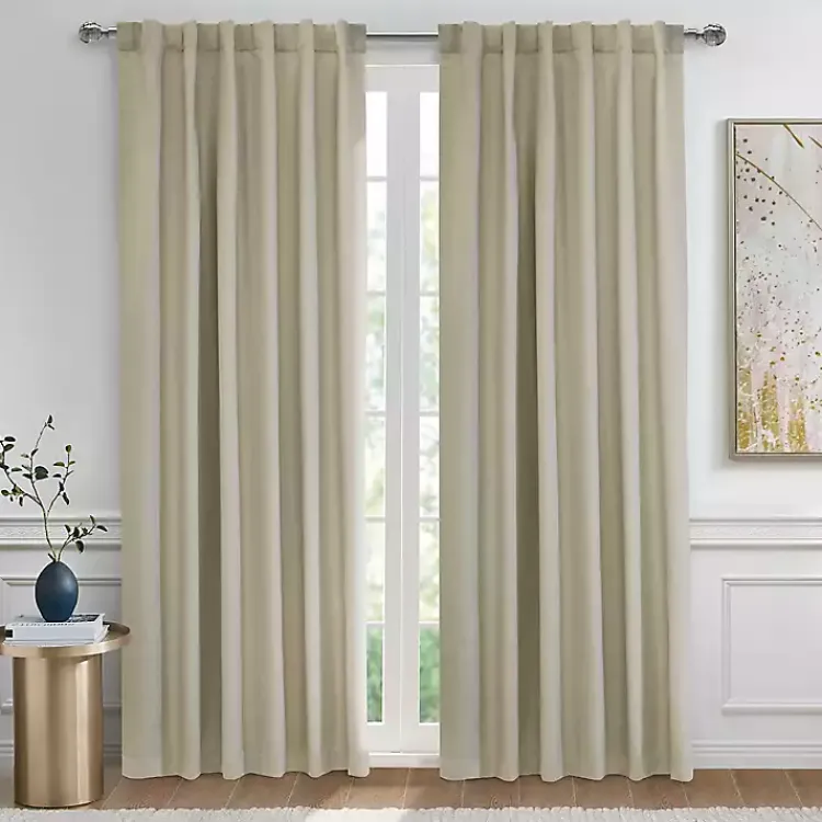 Kirklands Home Oatmeal Baxter Blackout Curtain Panel, 84 in. Tan Online