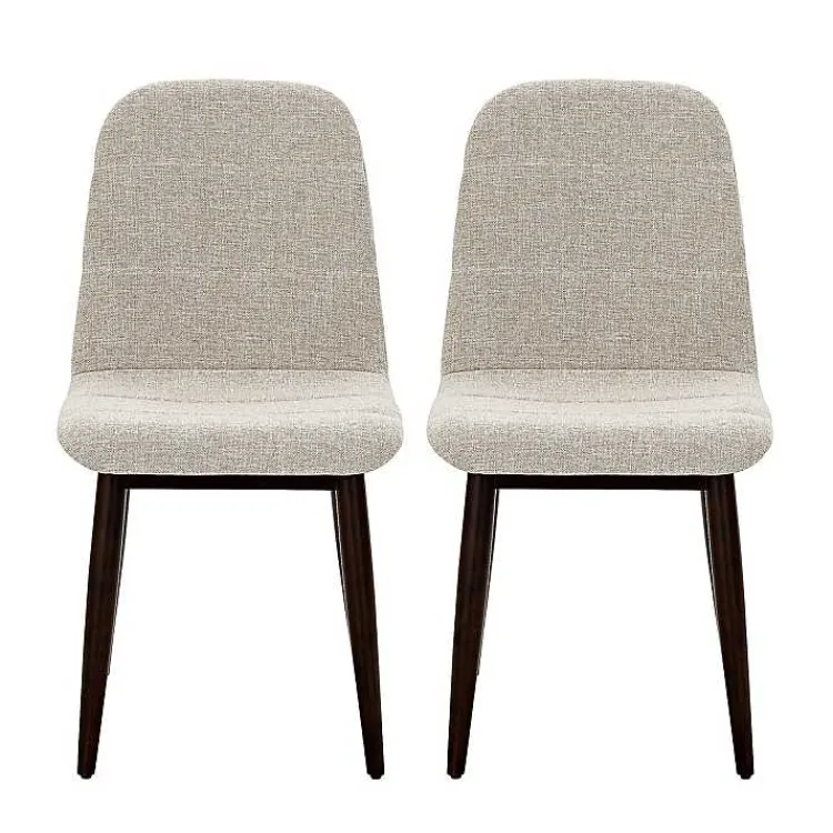 Kirklands Home Oatmeal Linen Dining Chairs, Set of 2 Tan New