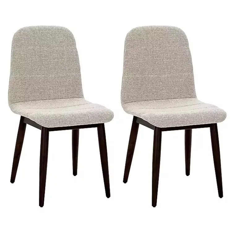 Kirklands Home Oatmeal Linen Dining Chairs, Set of 2 Tan New