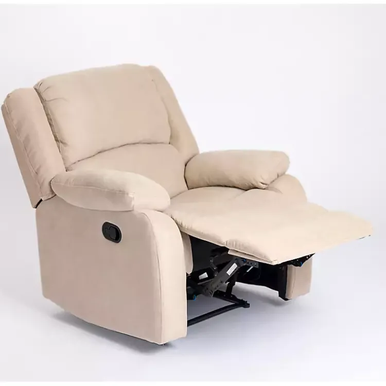 Kirklands Home Oatmeal Performance Fabric Barrett Recliner Tan Hot