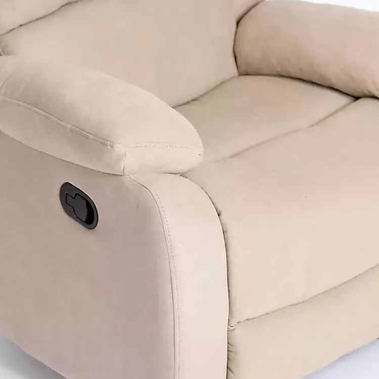 Kirklands Home Oatmeal Performance Fabric Barrett Recliner Tan Hot
