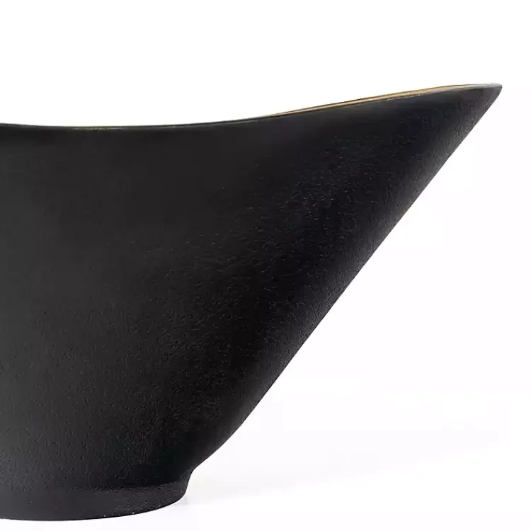 Decorative Bowls & Jars>Kirklands Home Oblong Black and Gold Bowl, 11 in