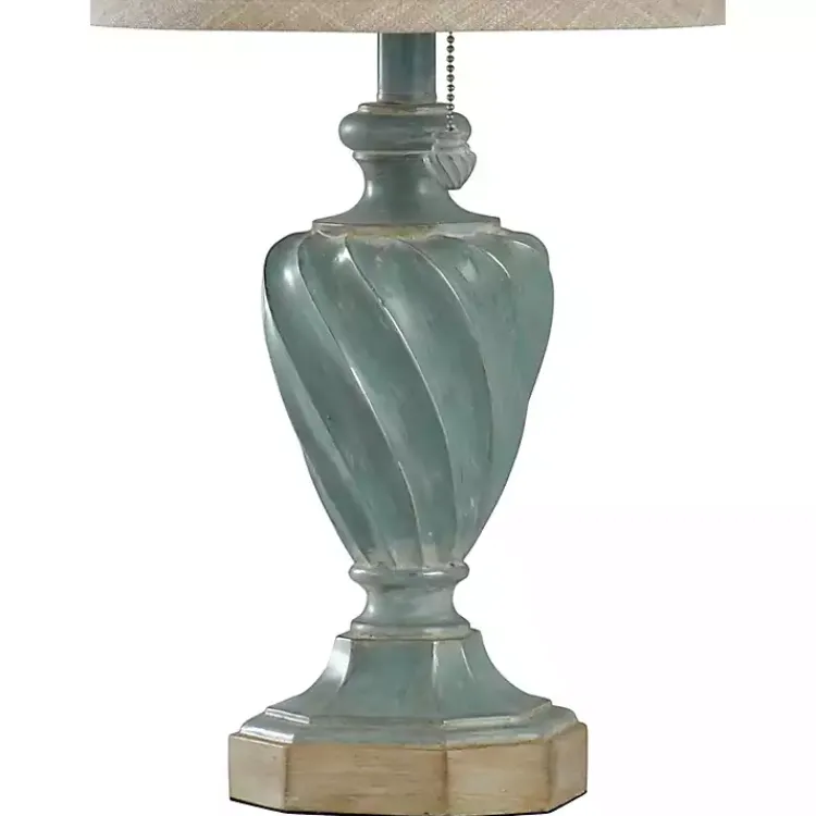 Kirklands Home Ocean Blue and Gold Table Lamp Tan Clearance