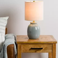 Kirklands Home Ocean Blue Ceramic Table Lamp Tan Outlet