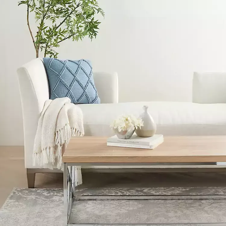 Pillows>Kirklands Home Ocean Diamond Lattice Throw Pillow Blue