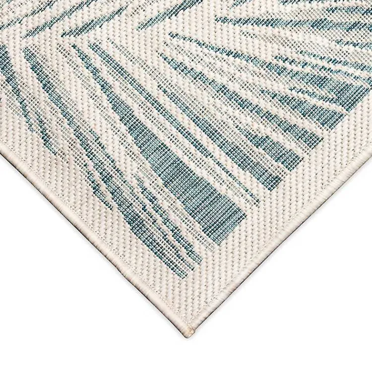 Kirklands Home Ocean Blue Palm Leaves Outdoor Area Rug, 6x9 Sale