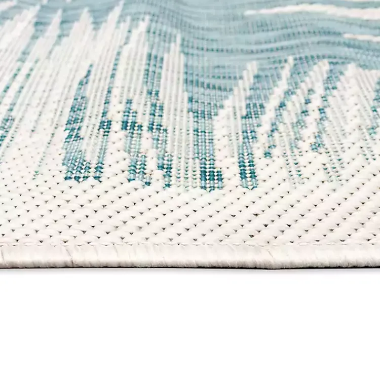 Kirklands Home Ocean Blue Palm Leaves Outdoor Area Rug, 6x9 Sale