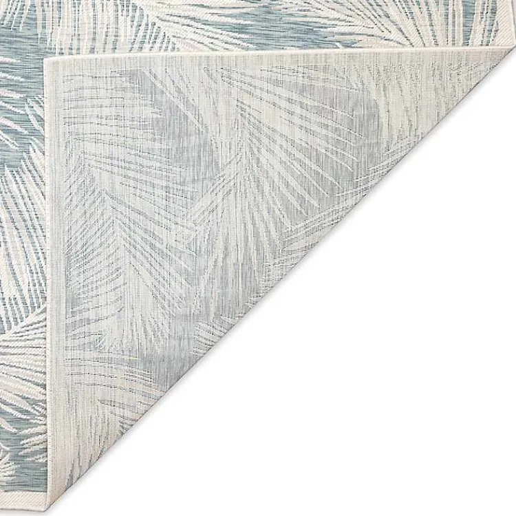 Kirklands Home Ocean Blue Palm Leaves Outdoor Area Rug, 6x9 Sale