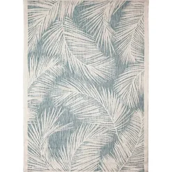 Kirklands Home Ocean Blue Palm Leaves Outdoor Area Rug, 7x9 Hot