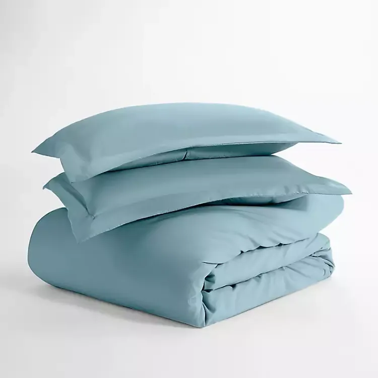 Kirklands Home Ocean Solid 3-pc. King Duvet Cover Set Blue Outlet
