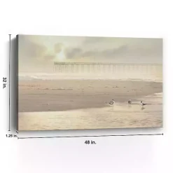 Kirklands Home Ocean City Pier Canvas Art Print Tan Outlet