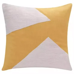 Pillows>Kirklands Home Ochre & Ivory Geometric Colorblock Throw Pillow Yellow