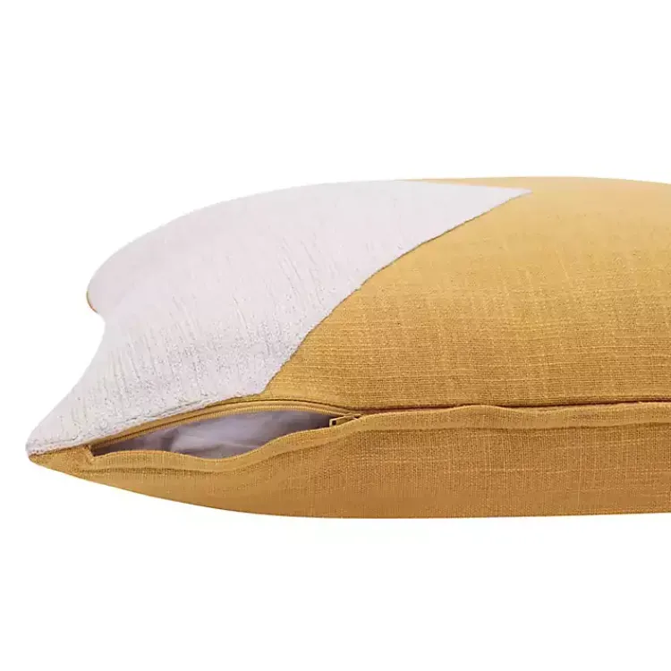 Pillows>Kirklands Home Ochre & Ivory Geometric Colorblock Throw Pillow Yellow