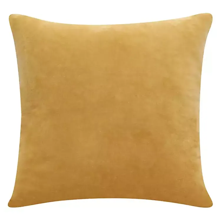 Pillows>Kirklands Home Ochre Velvet Handmade Throw Pillow Yellow