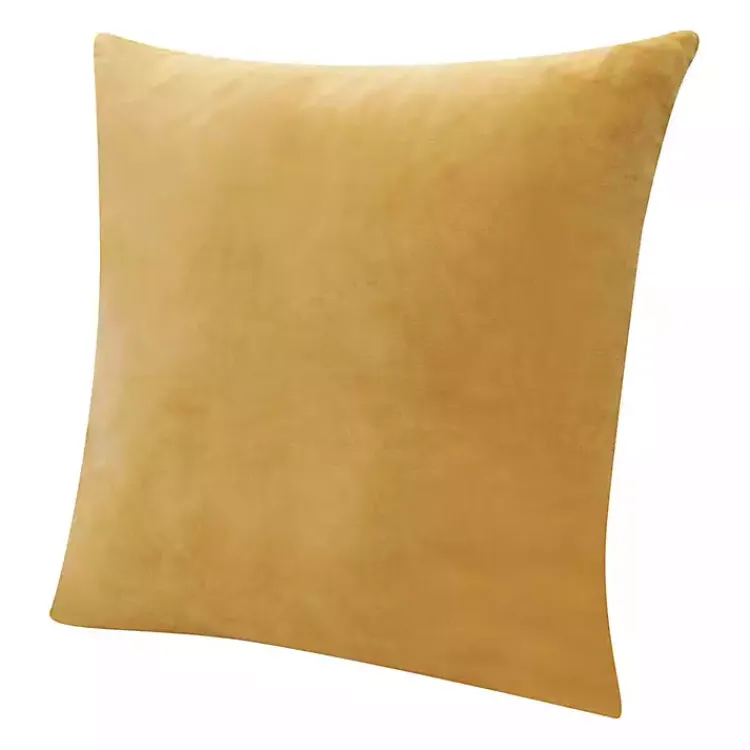 Pillows>Kirklands Home Ochre Velvet Handmade Throw Pillow Yellow