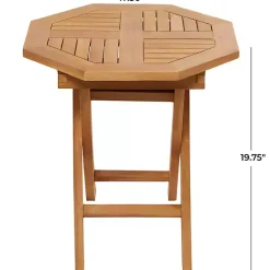 Kirklands Home Octagonal Wood Slatted Outdoor Accent Table Brown Sale