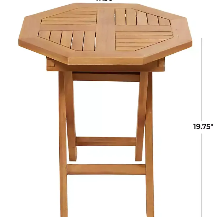Kirklands Home Octagonal Wood Slatted Outdoor Accent Table Brown Sale