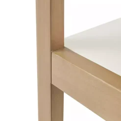 Kirklands Home Off White Wood Shelves with Natural Frame Bookcase Clearance