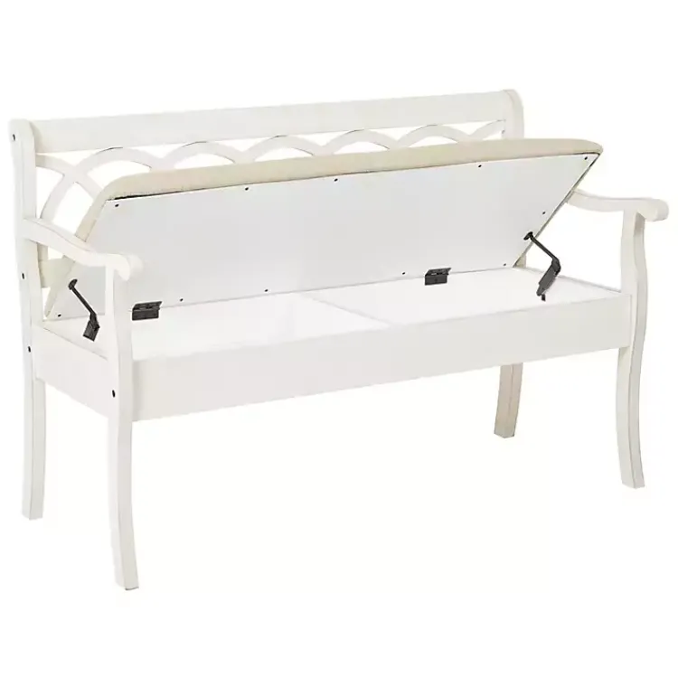 Kirklands Home Off-White Cartland Storage Bench Online