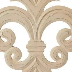 Kirklands Home Off-White Distressed Fleur De Lis Wall Decoration Ivory Hot