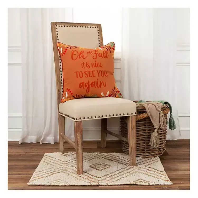 Fall>Kirklands Home Oh Fall Its Nice to See You Again Throw Pillow Orange
