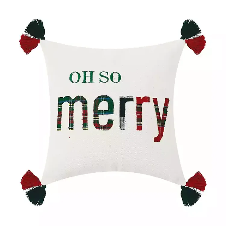 Pillows>Kirklands Home Oh So Merry Tassel Christmas Throw Pillow