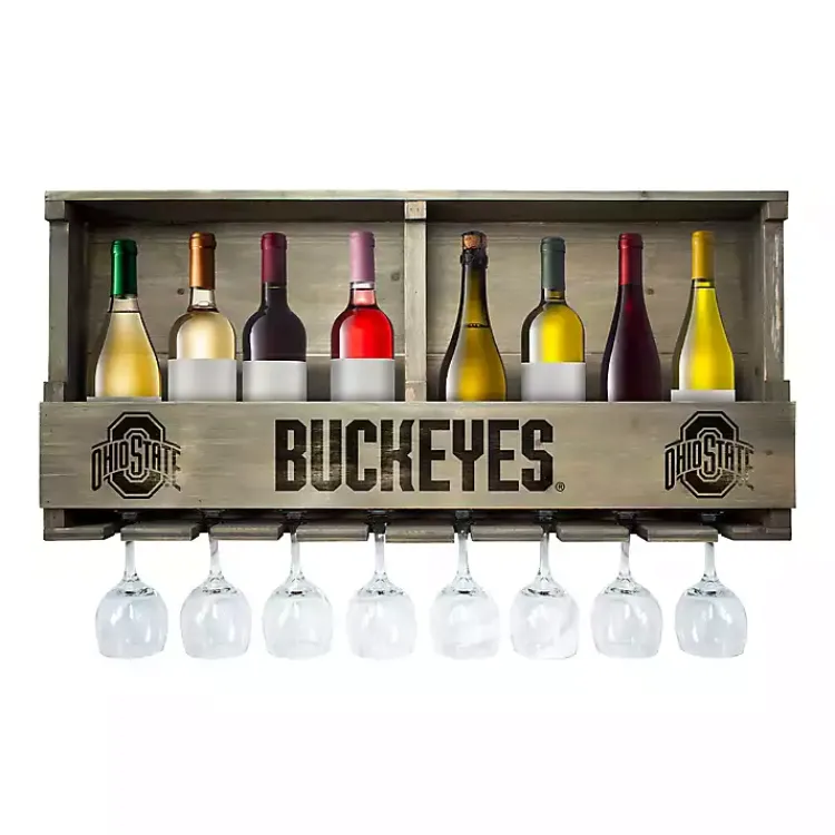 Kirklands Home Ohio State Reclaimed Wood Bar Shelf Gray Clearance