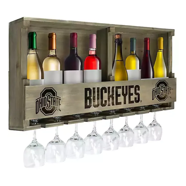 Kirklands Home Ohio State Reclaimed Wood Bar Shelf Gray Clearance