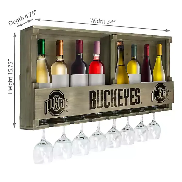 Kirklands Home Ohio State Reclaimed Wood Bar Shelf Gray Clearance
