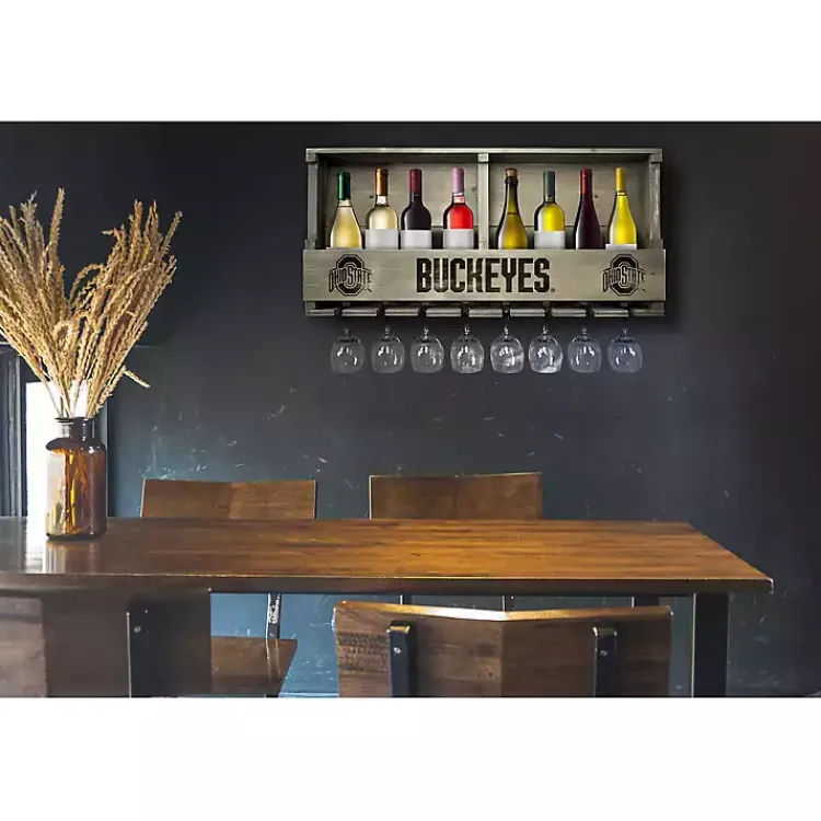 Kirklands Home Ohio State Reclaimed Wood Bar Shelf Gray Clearance