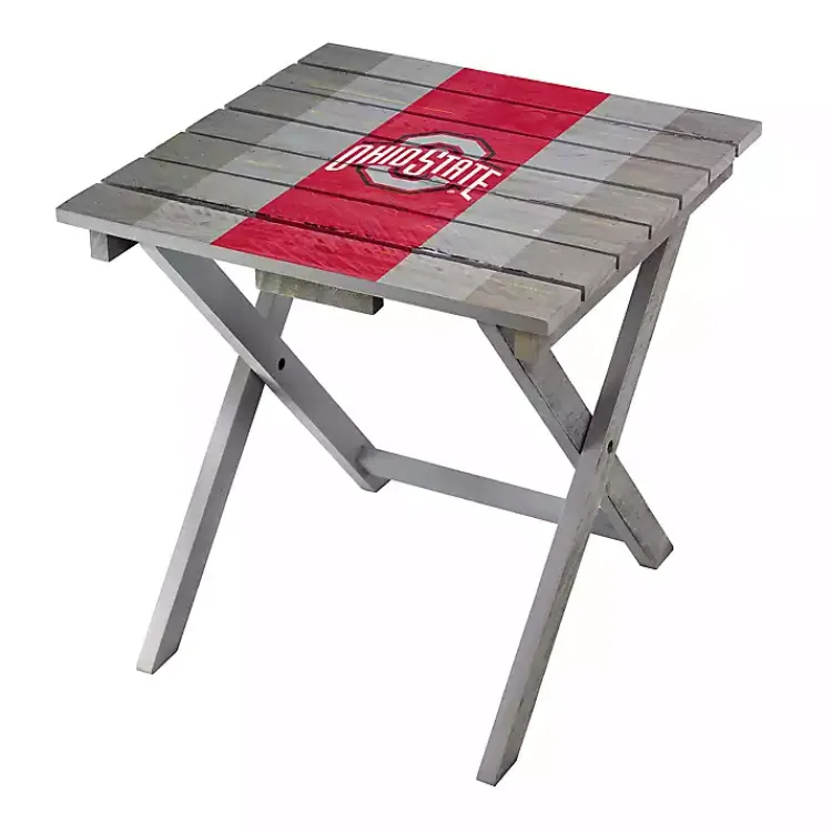 Kirklands Home Ohio State University Folding Outdoor Table Brown Clearance