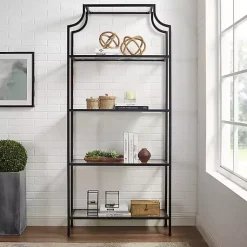 Kirklands Home Oil-Rubbed Bronze 4-Tier Glass Ashlee Etagere Brown Outlet
