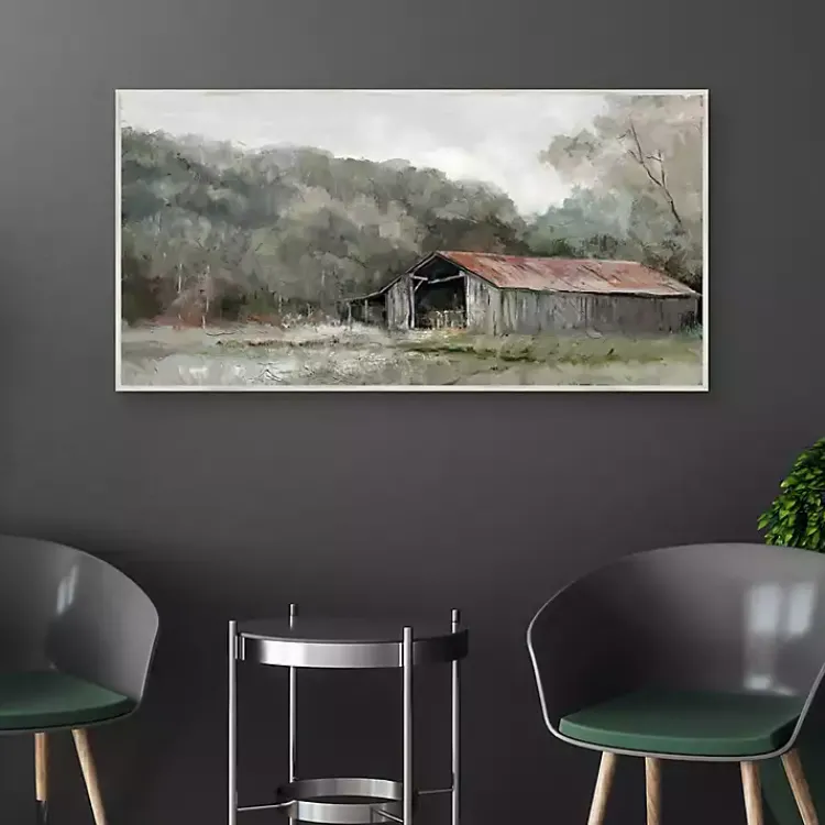 Kirklands Home Old Gray Barn Framed Canvas Art Print