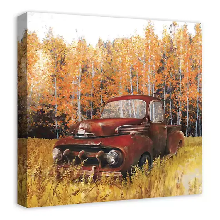 Fall>Kirklands Home Old Truck in a Fall Field Canvas Art Print