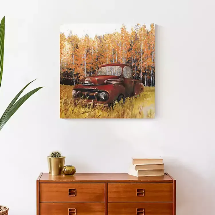 Fall>Kirklands Home Old Truck in a Fall Field Canvas Art Print