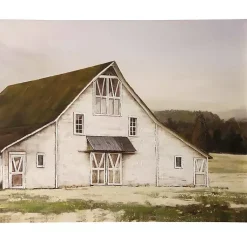 Kirklands Home Ole Blanc Barn Embellished Canvas Art Print New
