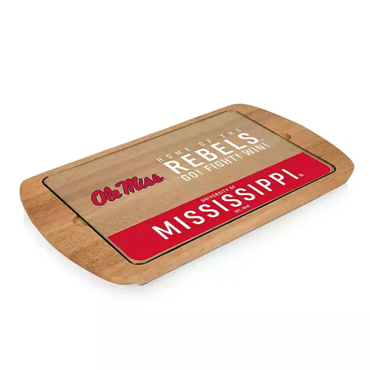 Kirklands Home Ole Miss Rebels Wood and Glass Serving Board