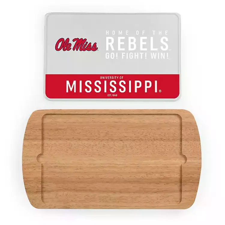 Kirklands Home Ole Miss Rebels Wood and Glass Serving Board
