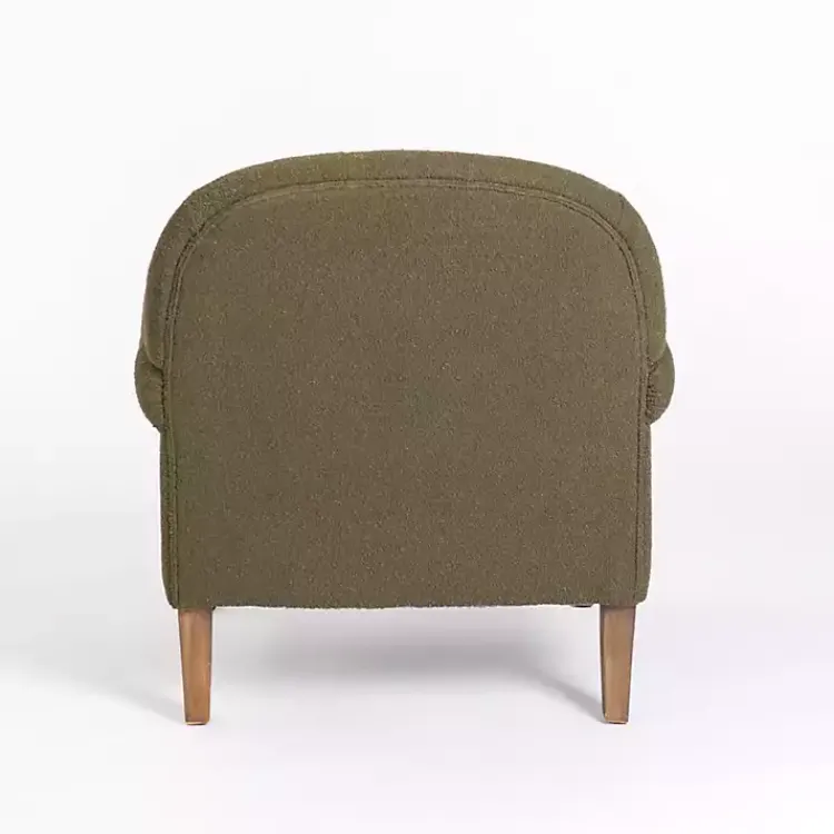 Kirklands Home Olive Boucle Tufted Chair & Ottoman Set Green Hot