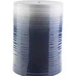 Kirklands Home Ombre Navy Blue Ripple Accent Table New