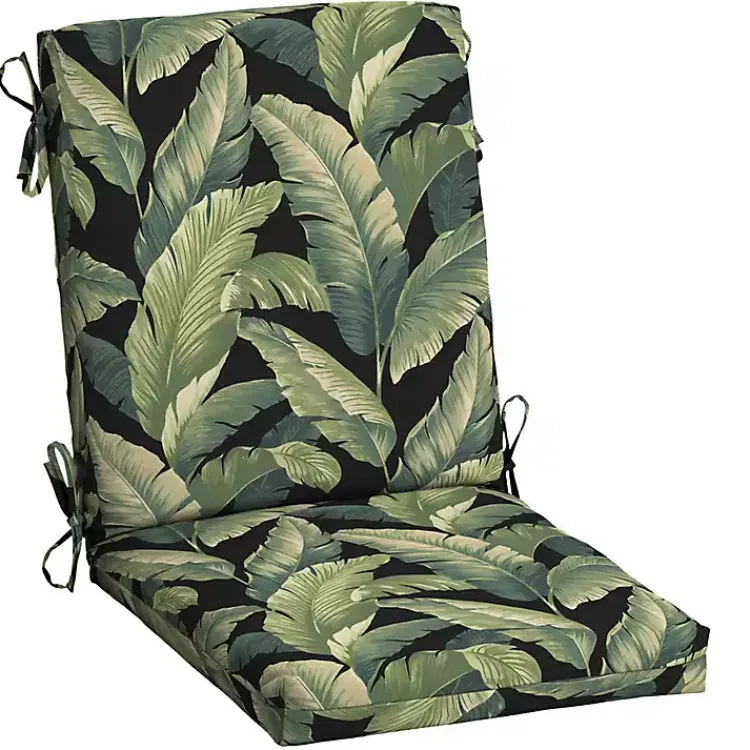 Kirklands Home Onyx Cebu Luxe Outdoor Dining Chair Cushion Black New