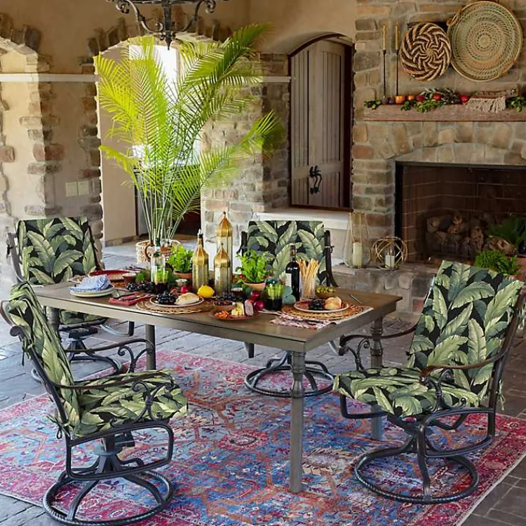 Kirklands Home Onyx Cebu Luxe Outdoor Dining Chair Cushion Black New