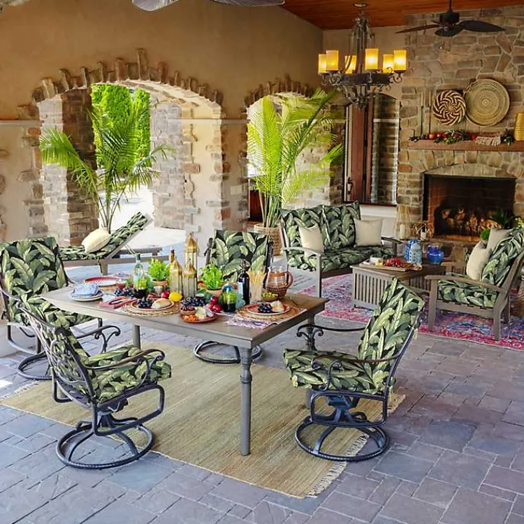 Kirklands Home Onyx Cebu Luxe Outdoor Dining Chair Cushion Black New