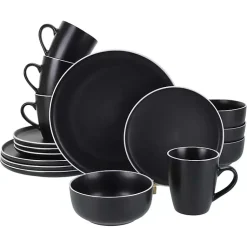 Kirklands Home Onyx Eliza 16-pc. Dinnerware Set Black